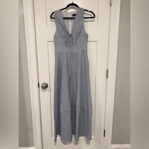 Striped Blue and White Maxi Dress